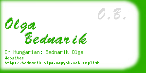 olga bednarik business card